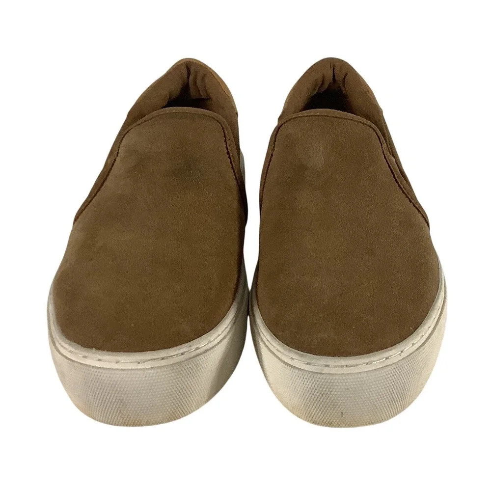 UGG Jass Chestnut Brown Suede Platform Slip On Sneakers 1121613 Womens Size 8